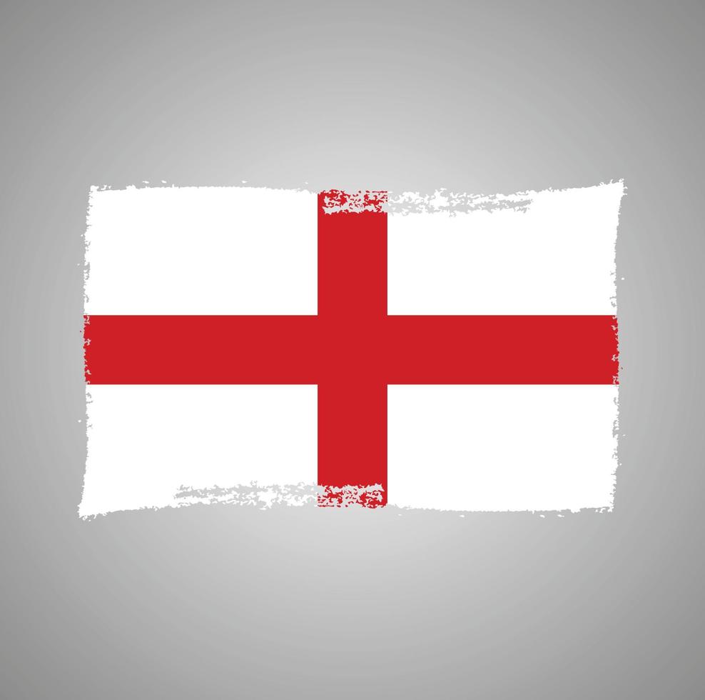 England-Flagge mit Aquarell gemaltem Pinsel vektor