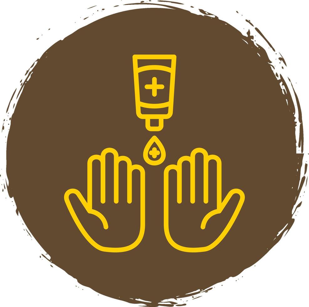 Hand waschen Linie Kreis Aufkleber Symbol vektor