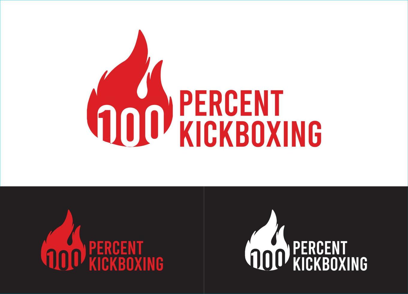 100 Prozent Kickbox-Logo oder Symboldesign-Vektorbildvorlage vektor