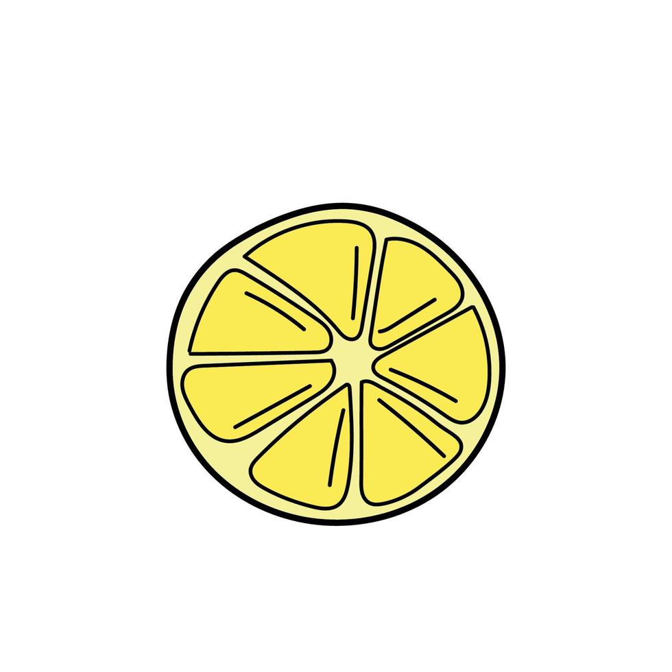 handritad citron. skiss. doodle isolerad på vit bakgrund. perfekt för sommardesign. vektor