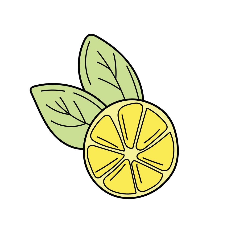 handritad citron. skiss. doodle isolerad på vit bakgrund. perfekt för sommardesign. vektor