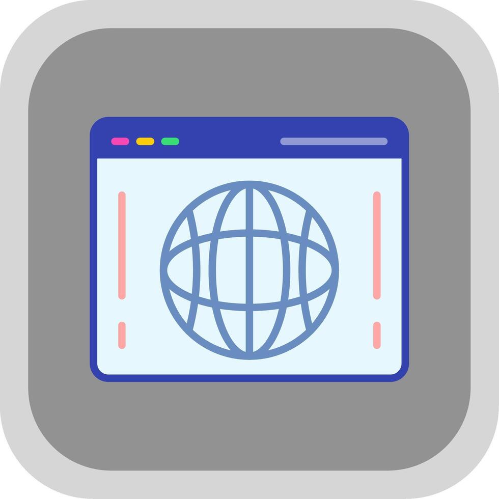 webb portal platt runda hörn ikon design vektor