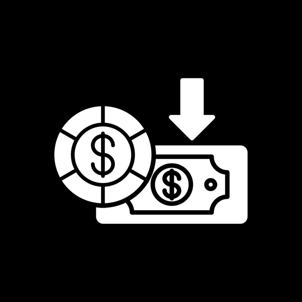 Dollar Glyphe invertiert Symbol Design vektor