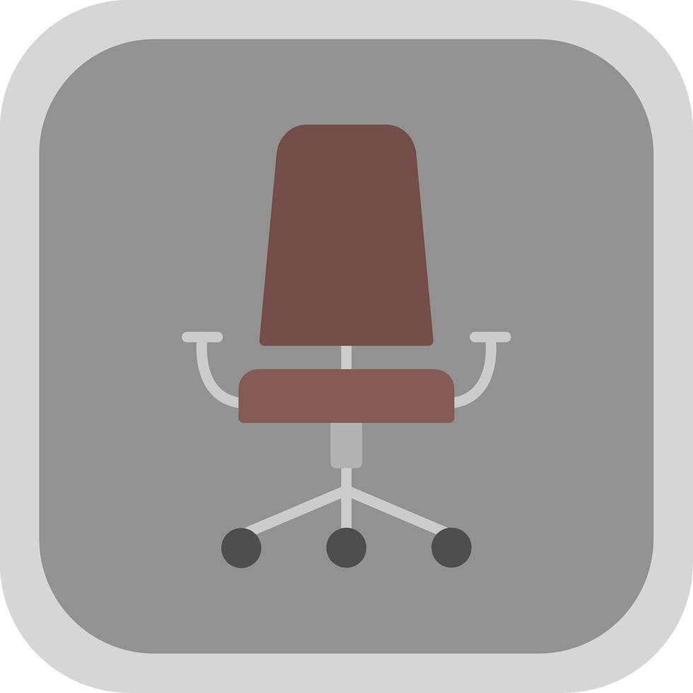 kontor stol platt runda hörn ikon design vektor
