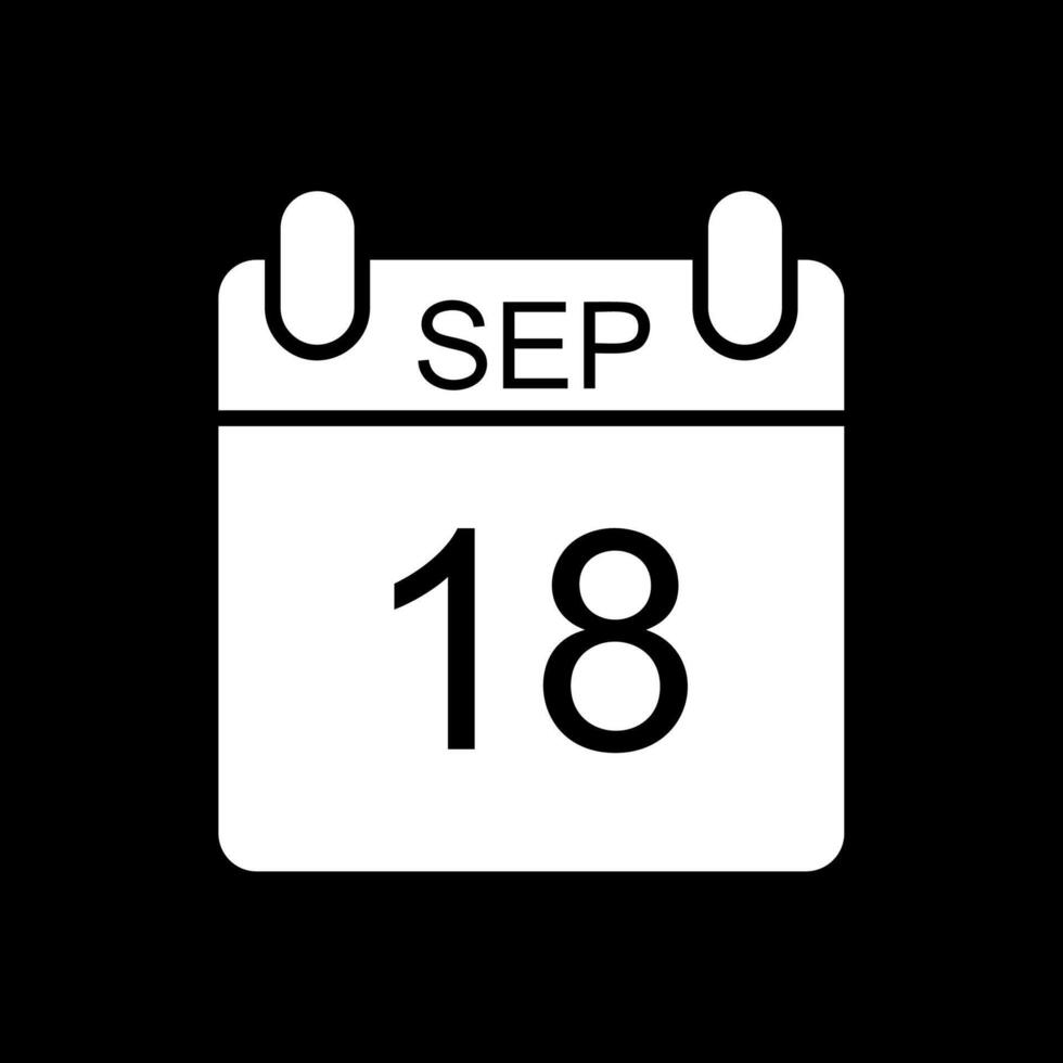 September Glyphe invertiert Symbol Design vektor