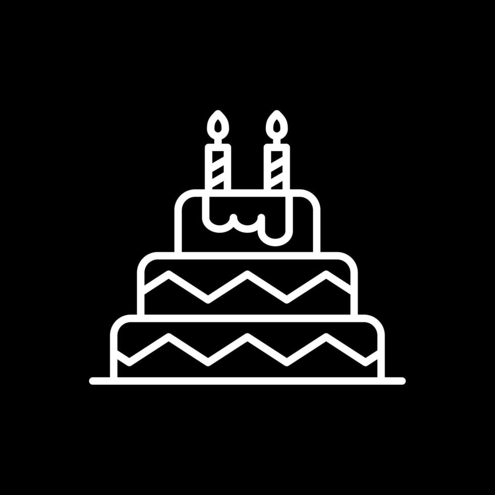 Geburtstag Kuchen Linie invertiert Symbol Design vektor