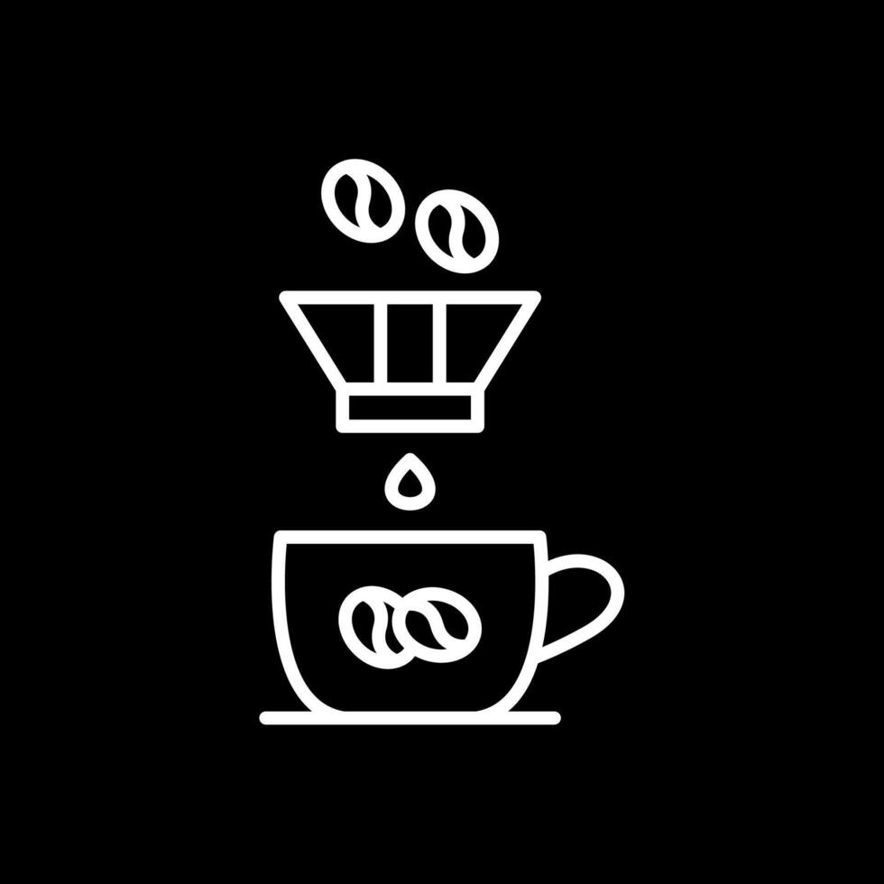 kaffe filtrera linje omvänd ikon design vektor