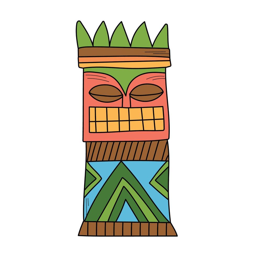 holz polynesische tiki idole vektor