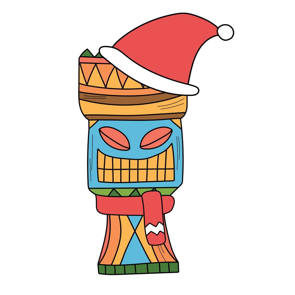 Tiki-Idole im Weihnachtsdekor vektor