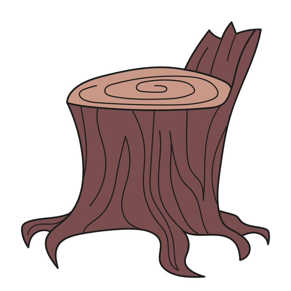 trädstubb - en tecknad stor trädstubbe vektor