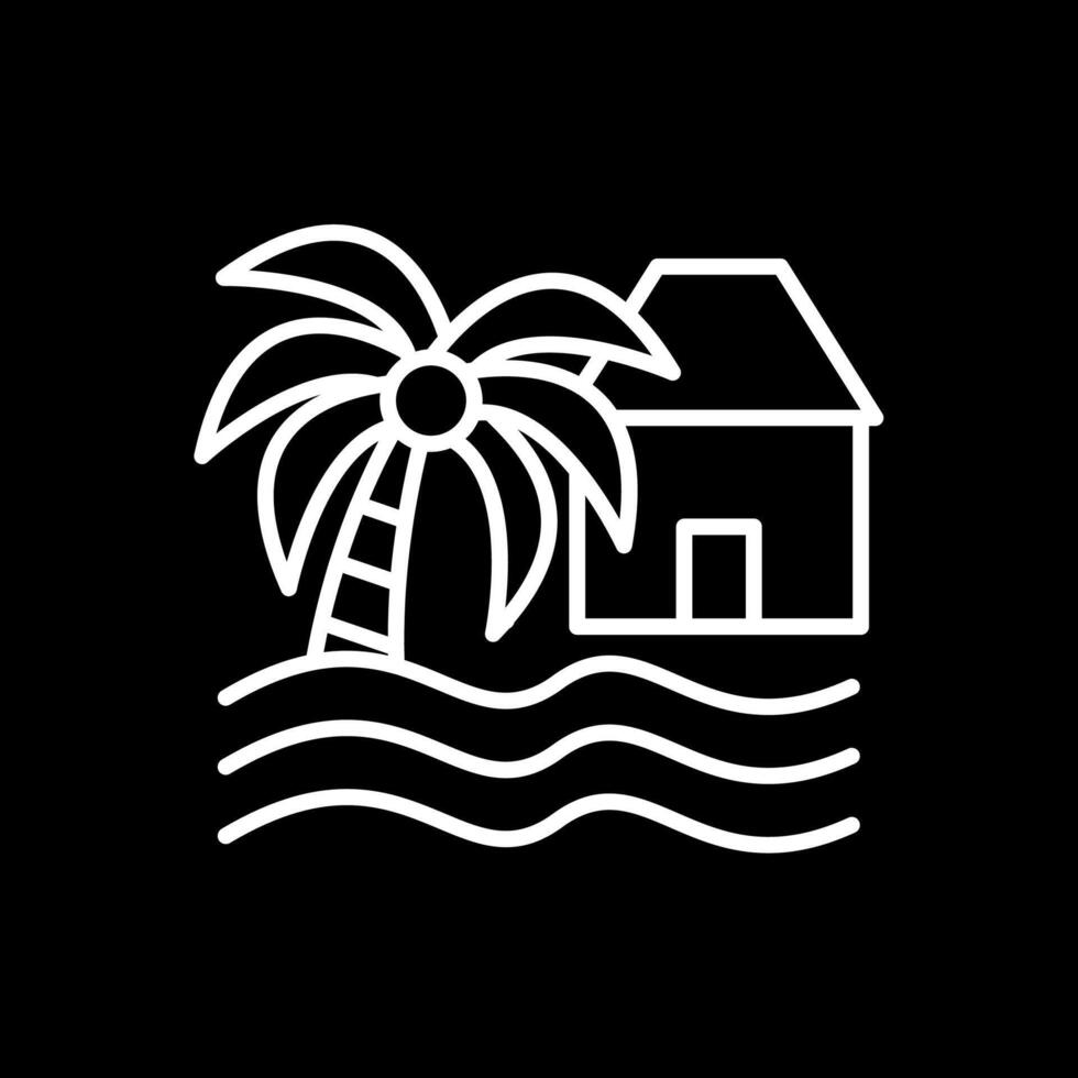 strand hus linje omvänd ikon design vektor
