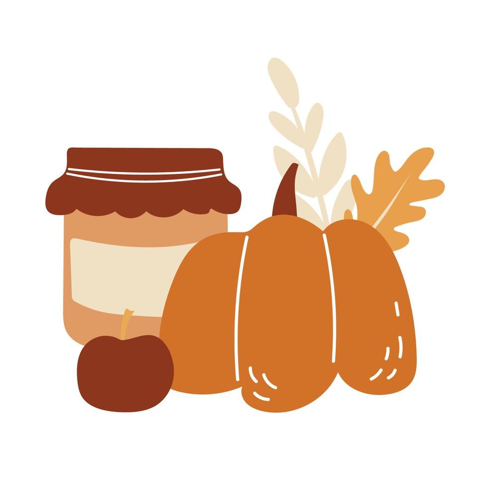 Reihe von Herbstelementen. Heißgetränke, Tee, Kürbis, Kaffee vektor