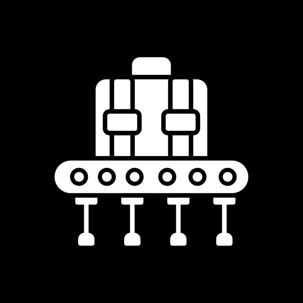 Gepäck Förderer Glyphe invertiert Symbol Design vektor