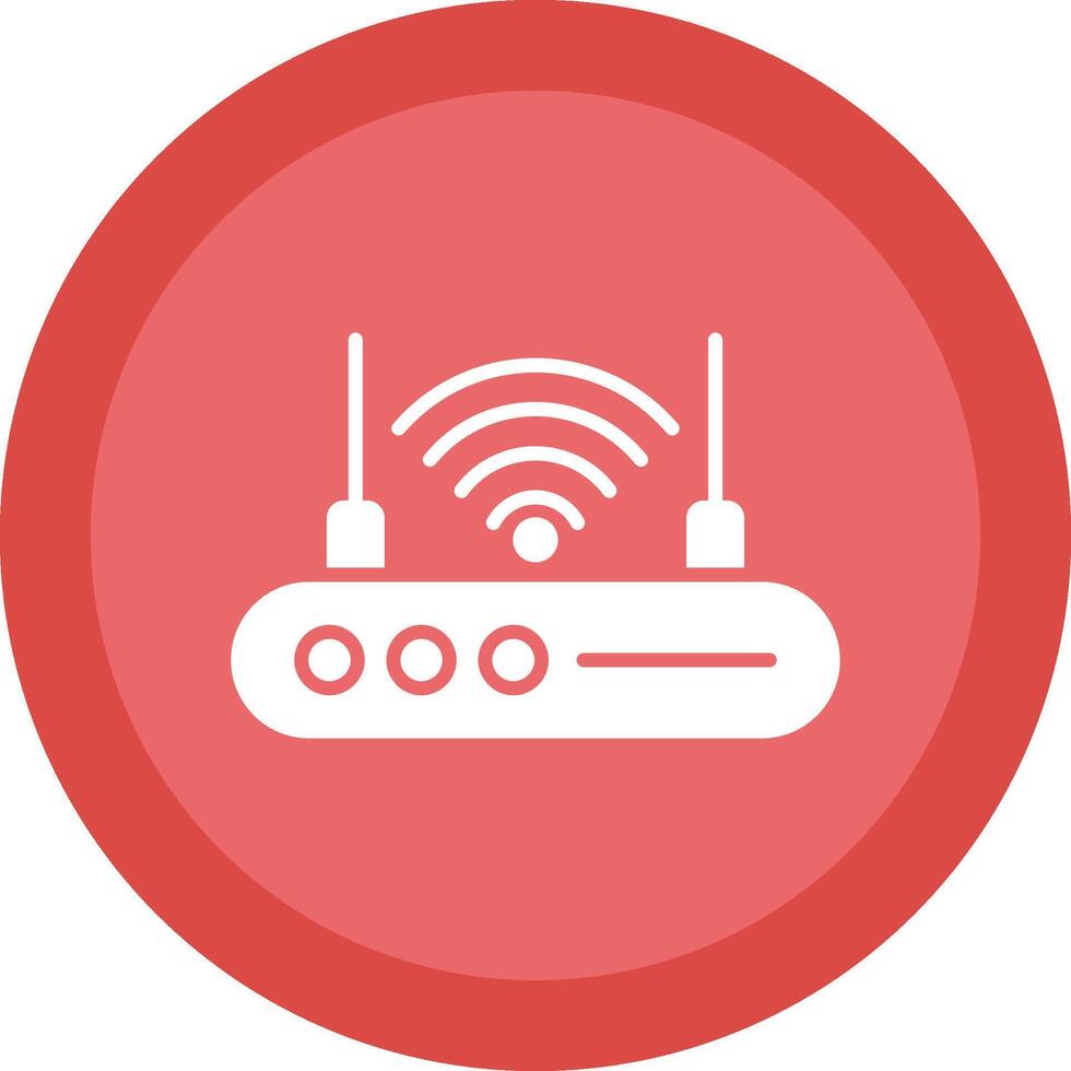 wiFi router glyf på grund av cirkel ikon design vektor