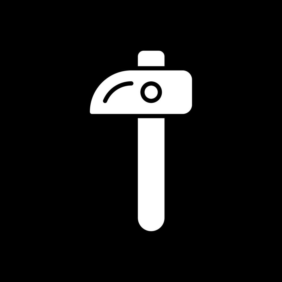 Hammer Glyphe invertiert Symbol Design vektor