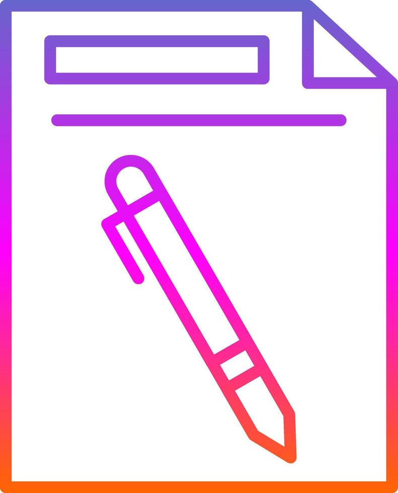 Stift und Papier Linie Gradient Symbol Design vektor