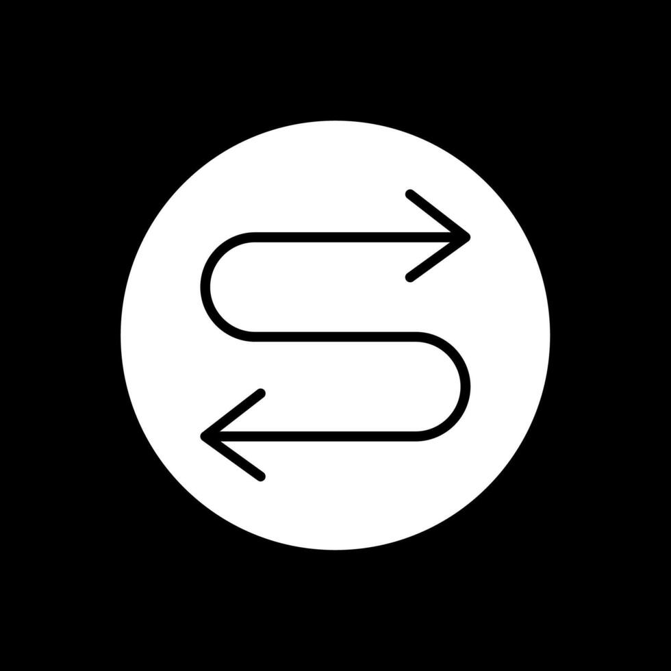 Zickzack- Pfeil Glyphe invertiert Symbol Design vektor