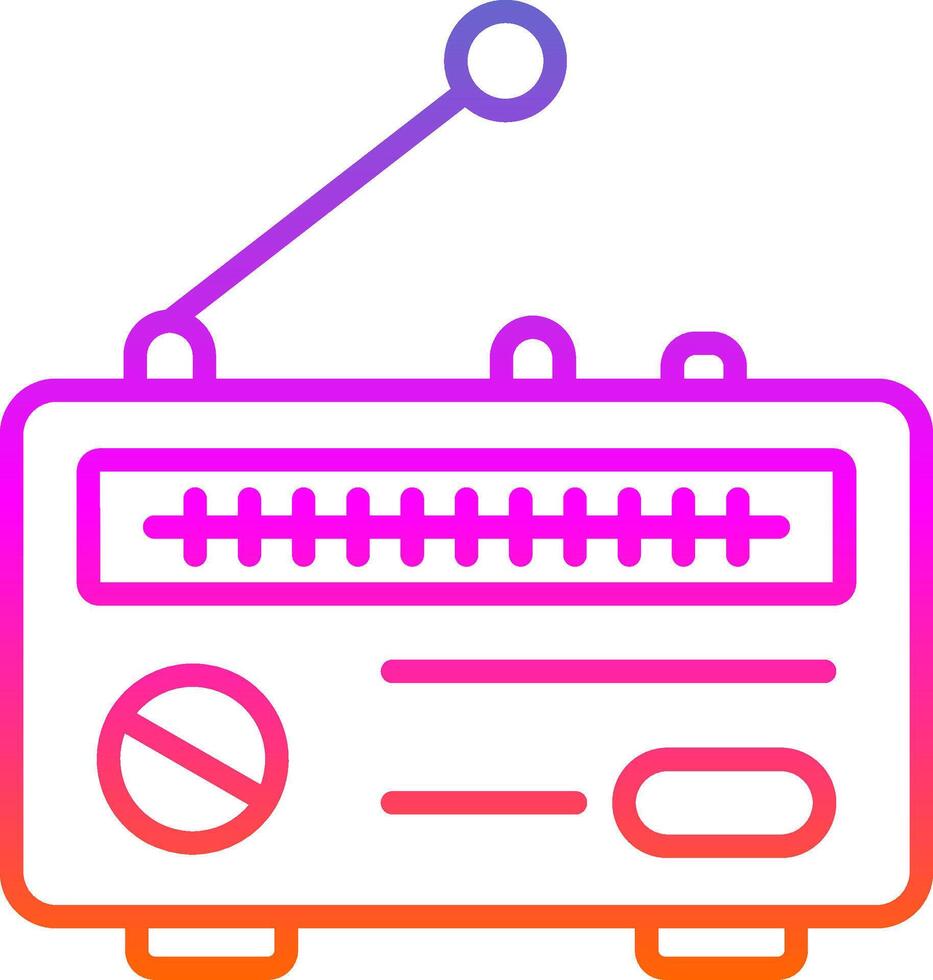 Radio Linie Gradient Symbol Design vektor