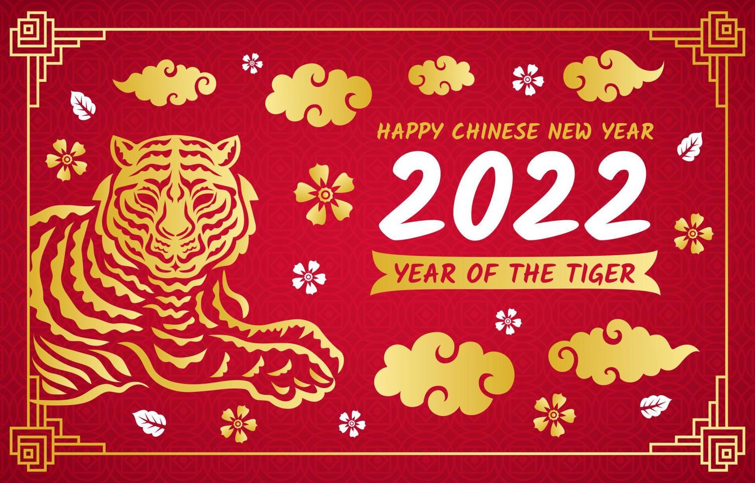 kinesiska nyåret året av tiger bakgrund vektor