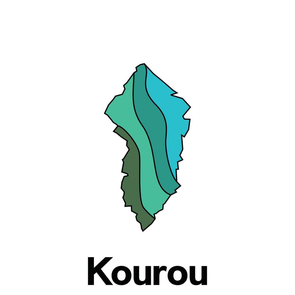 kourou Karta, Frankrike Land Karta platt stil modern logotyp design illustration vektor