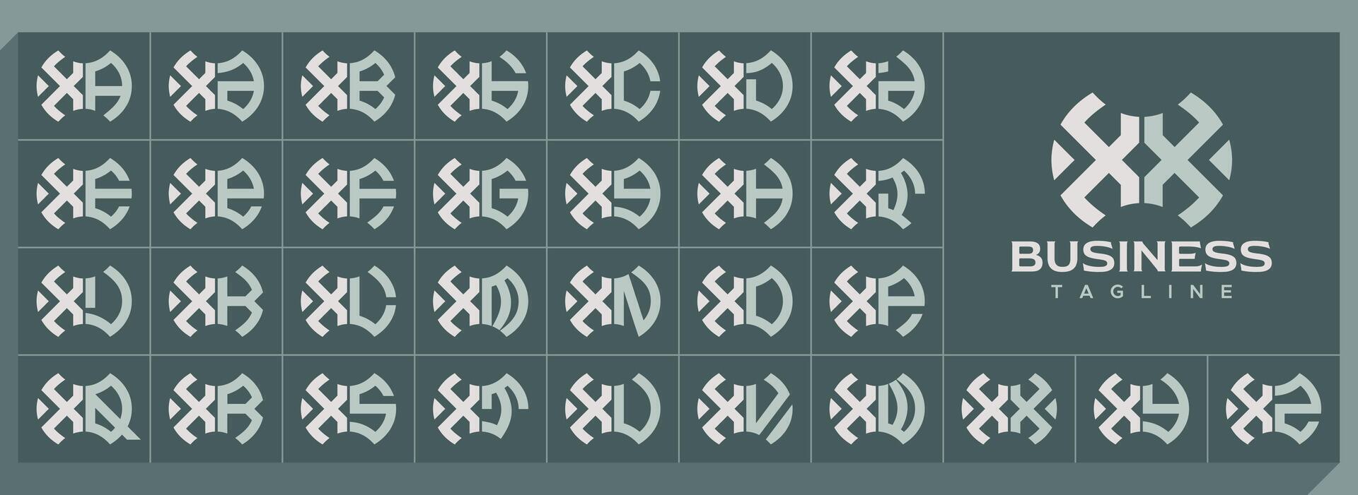 geometrisch abstrakt gestalten Brief x xx Logo einstellen vektor