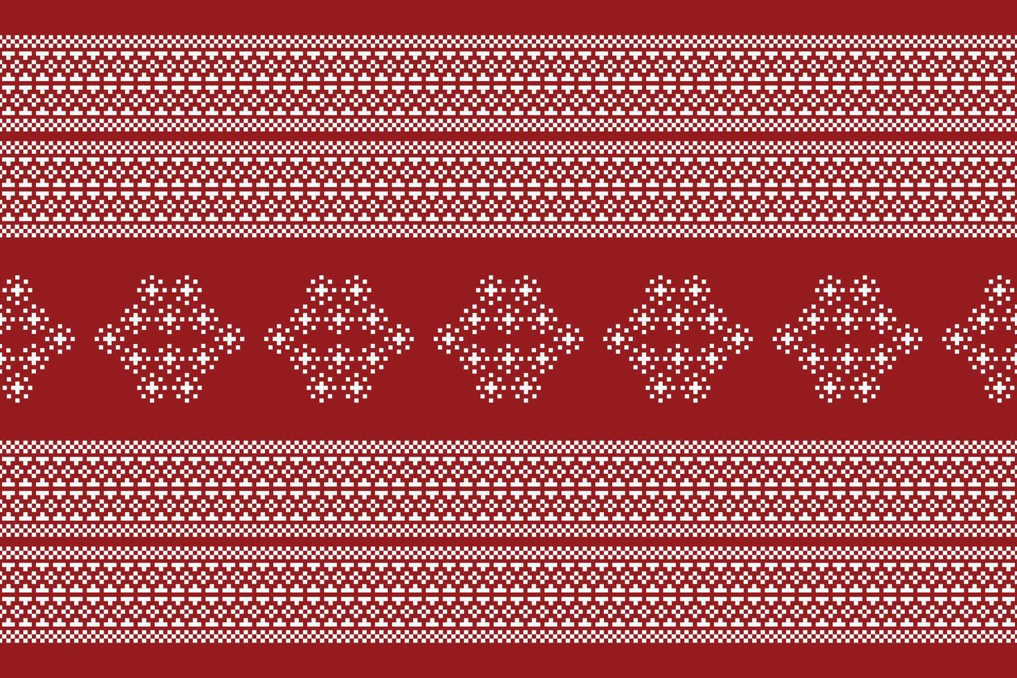 traditionell ethnisch Motive Ikat geometrisch Stoff Muster Kreuz Stich.ikat Stickerei ethnisch orientalisch Pixel rot Hintergrund. abstrakt, Illustration. Textur, Weihnachten, Dekoration, Tapete. vektor