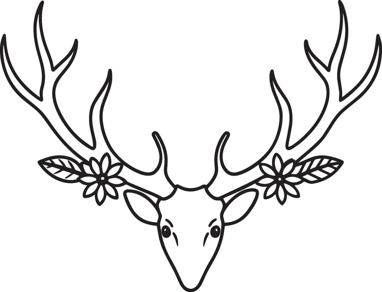 rådjur huvud med horn design, djur- Zoo liv natur och fauna tema illustration vektor