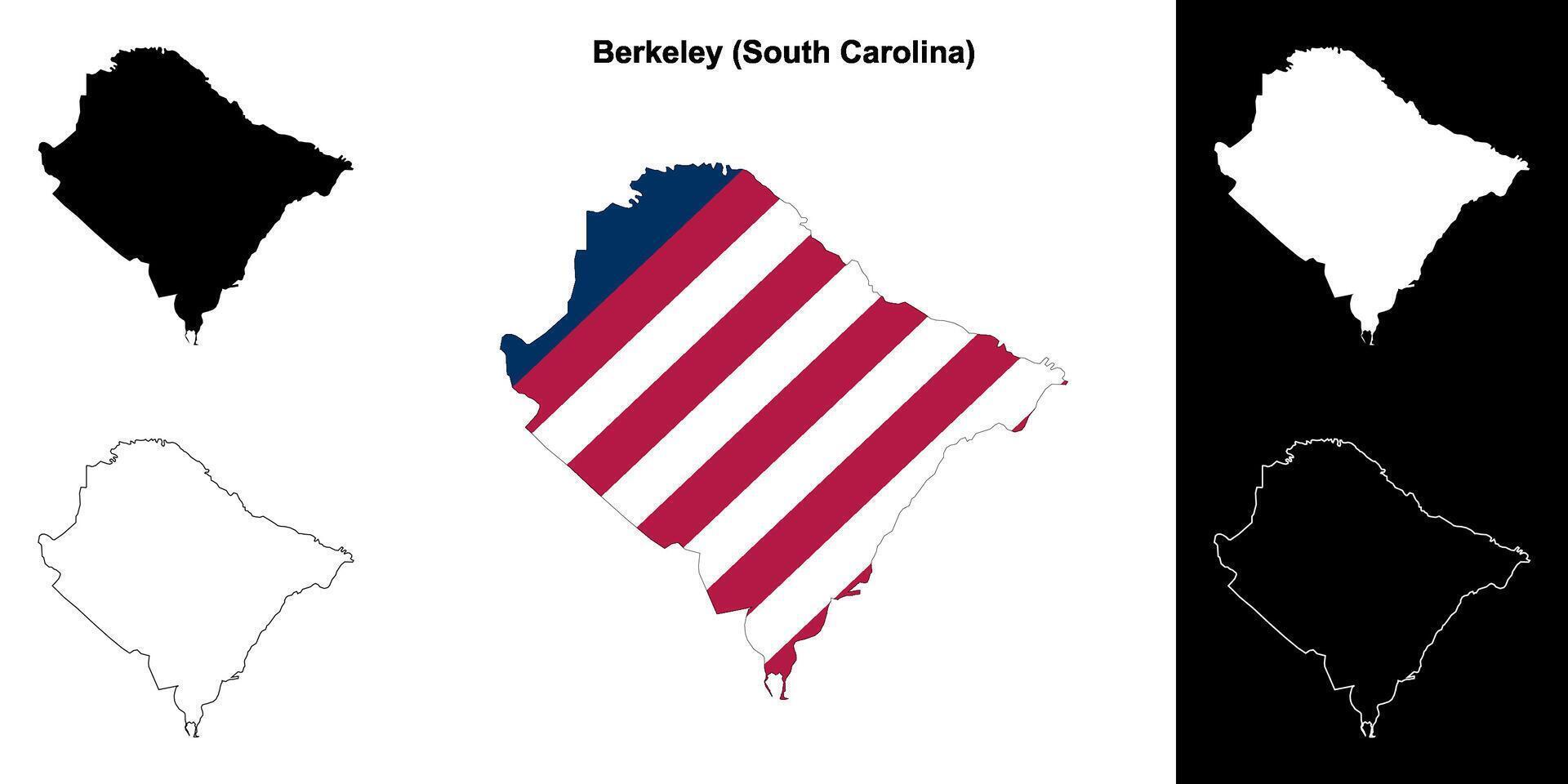 Berkeley Bezirk, Süd Carolina Gliederung Karte einstellen vektor