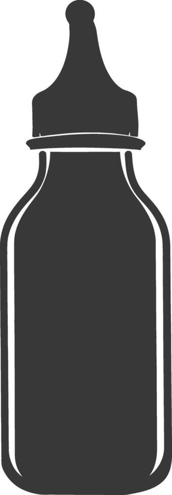 Silhouette Baby Flasche voll schwarz Farbe nur vektor