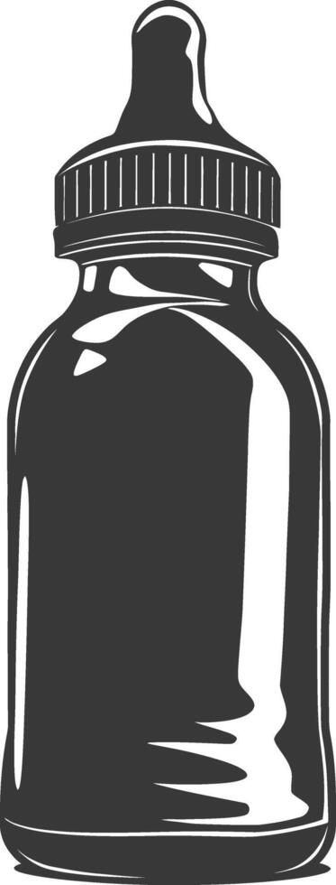 Silhouette Baby Flasche voll schwarz Farbe nur vektor