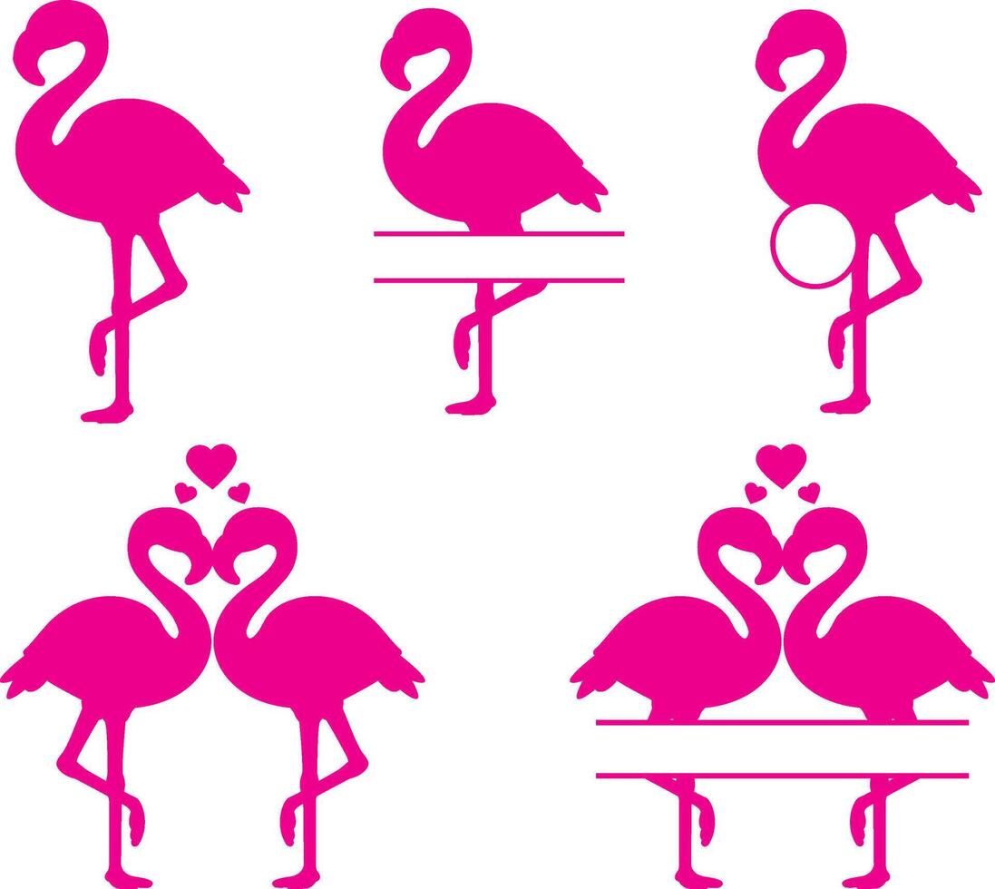 pflamingo, fågel, rosa flamingo, sommar, djur, flamingo silhuett vektor