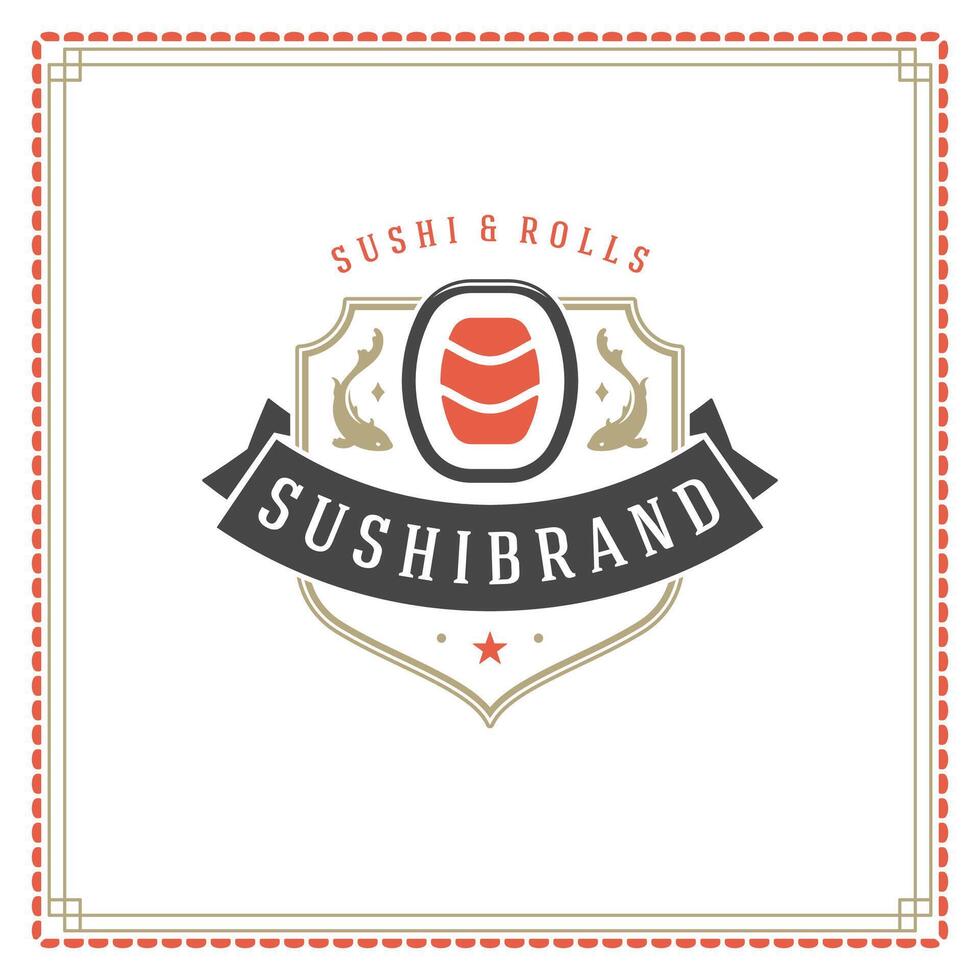 sushi restaurang logotyp illustration. vektor