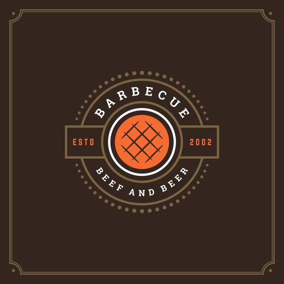 Grill Restaurant Logo Illustration. vektor