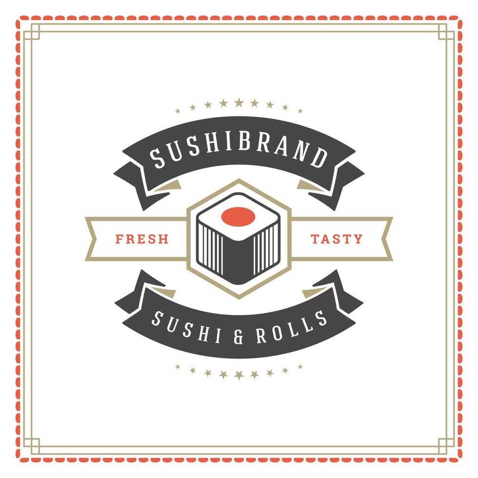 sushi restaurang logotyp illustration. vektor