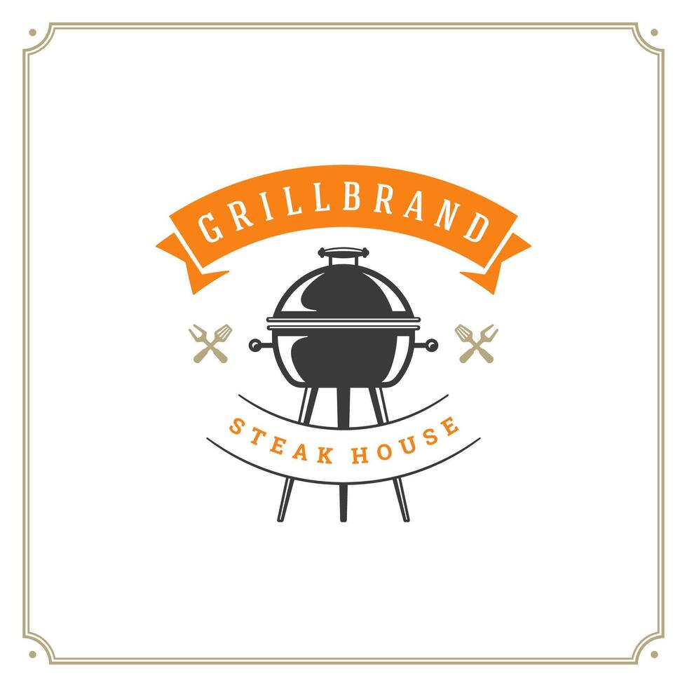 grill restaurang logotyp illustration. vektor