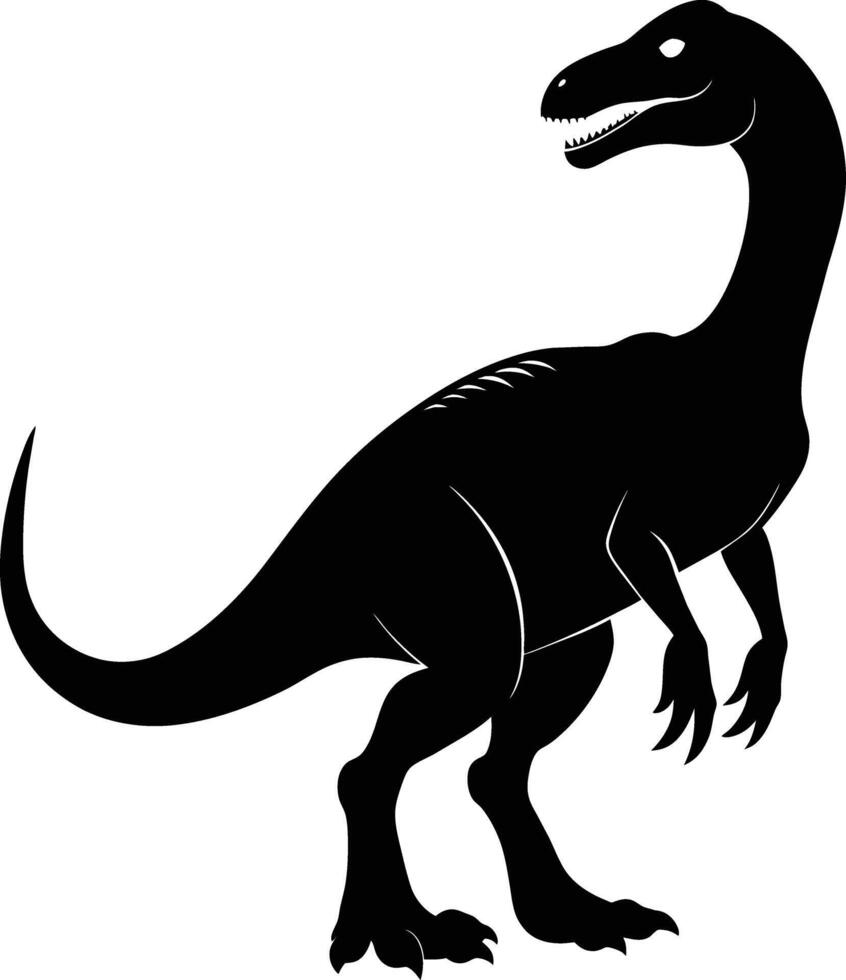 ein detailliert Komposition von Dinosaurier Silhouette vektor