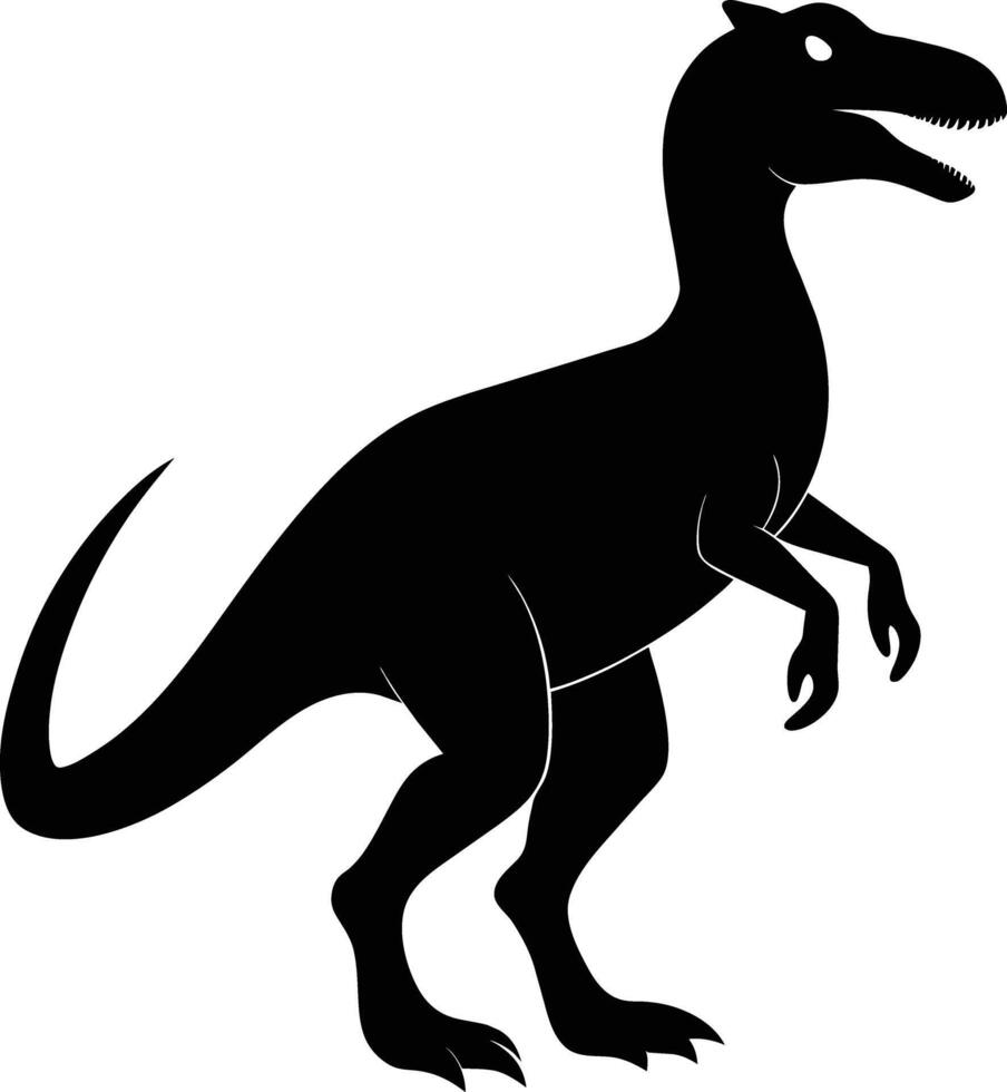 en detaljerad sammansättning av dinosaurie silhuett vektor
