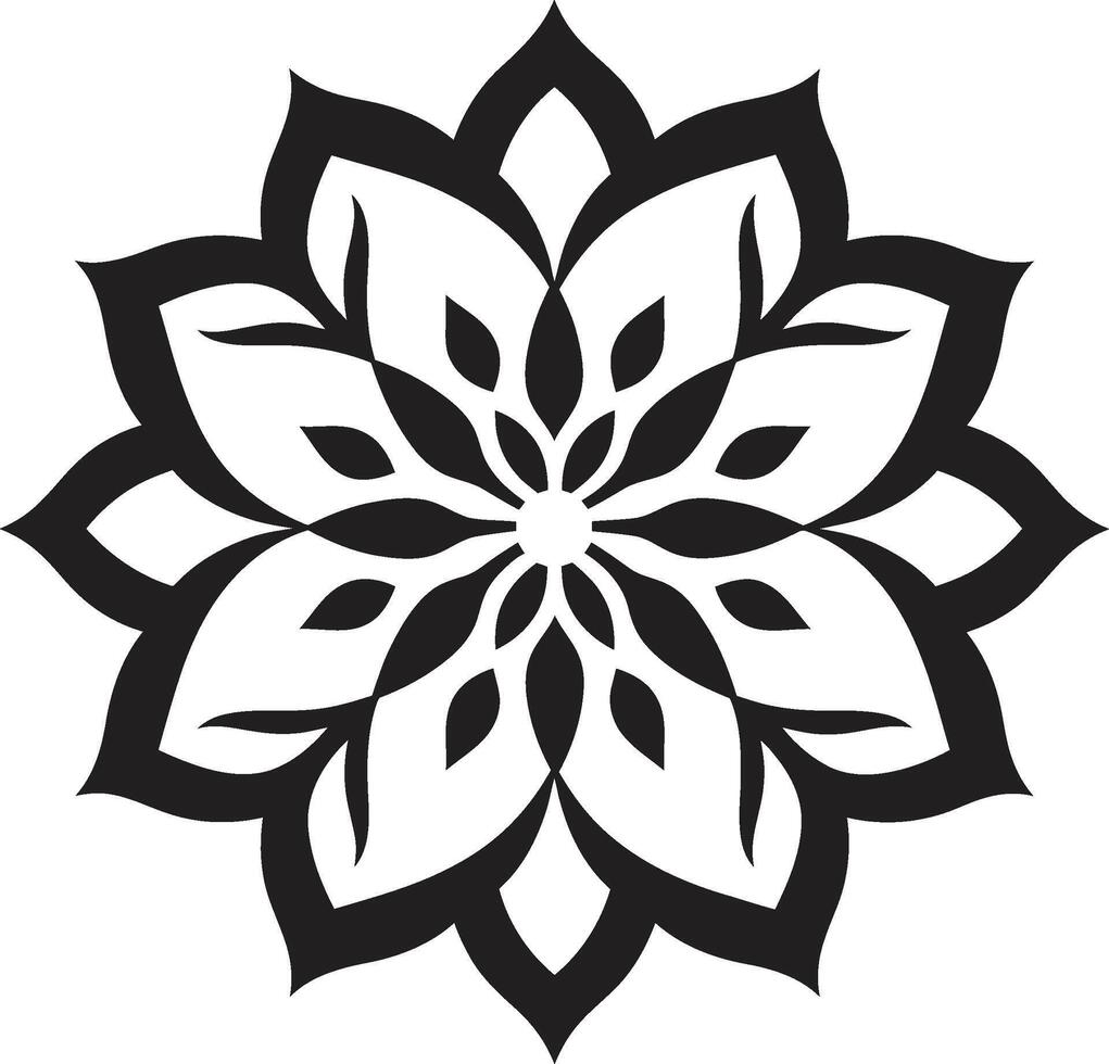 göttlich Mandala Mandala Muster im glatt schwarz Emblem seelenvoll Spiralen Mandala präsentieren kompliziert schwarz vektor