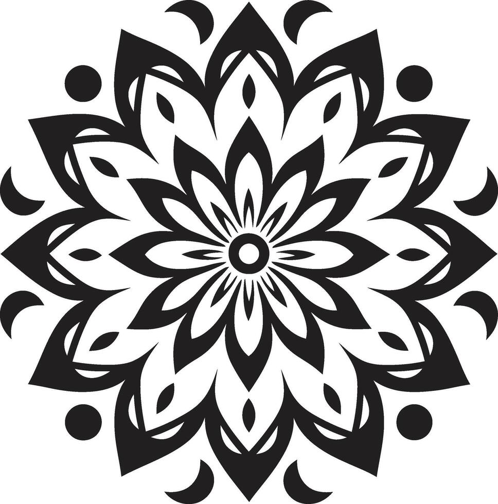 kulturell väsen mandala med elegant svart i harmoni avtäckt elegant svart mandala terar mönster vektor