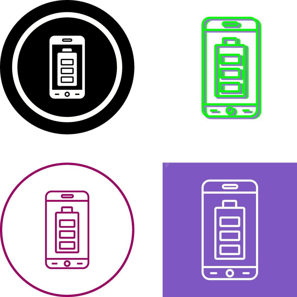 Handy, Mobiltelefon Batterie Symbol Design vektor