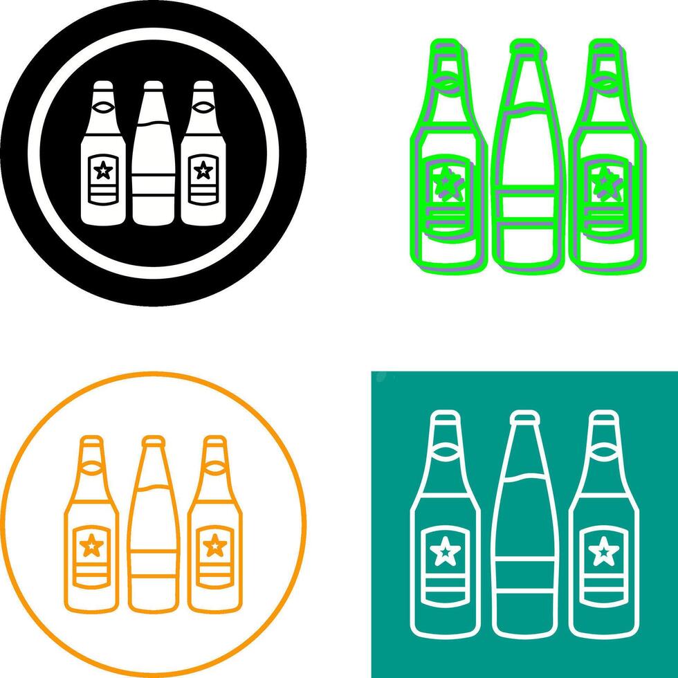 öl flaskor ikon design vektor