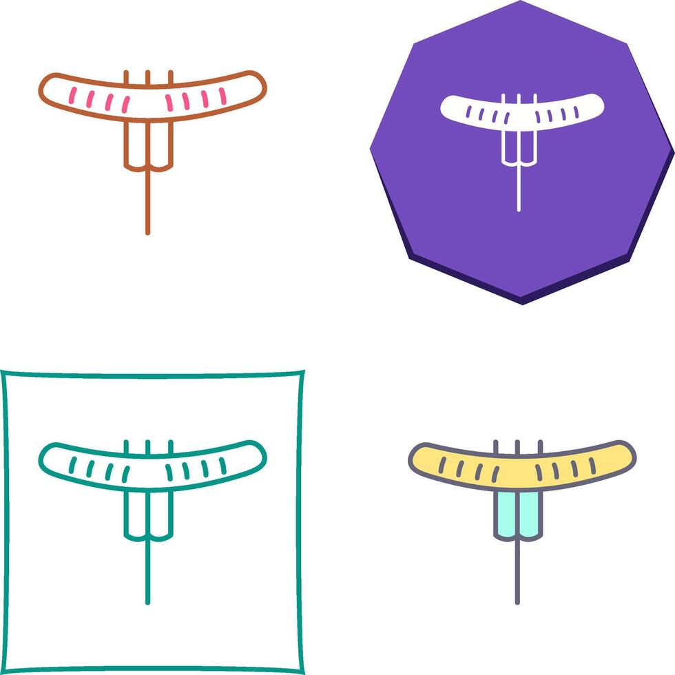 Würstchen auf Gabel Symbol Design vektor