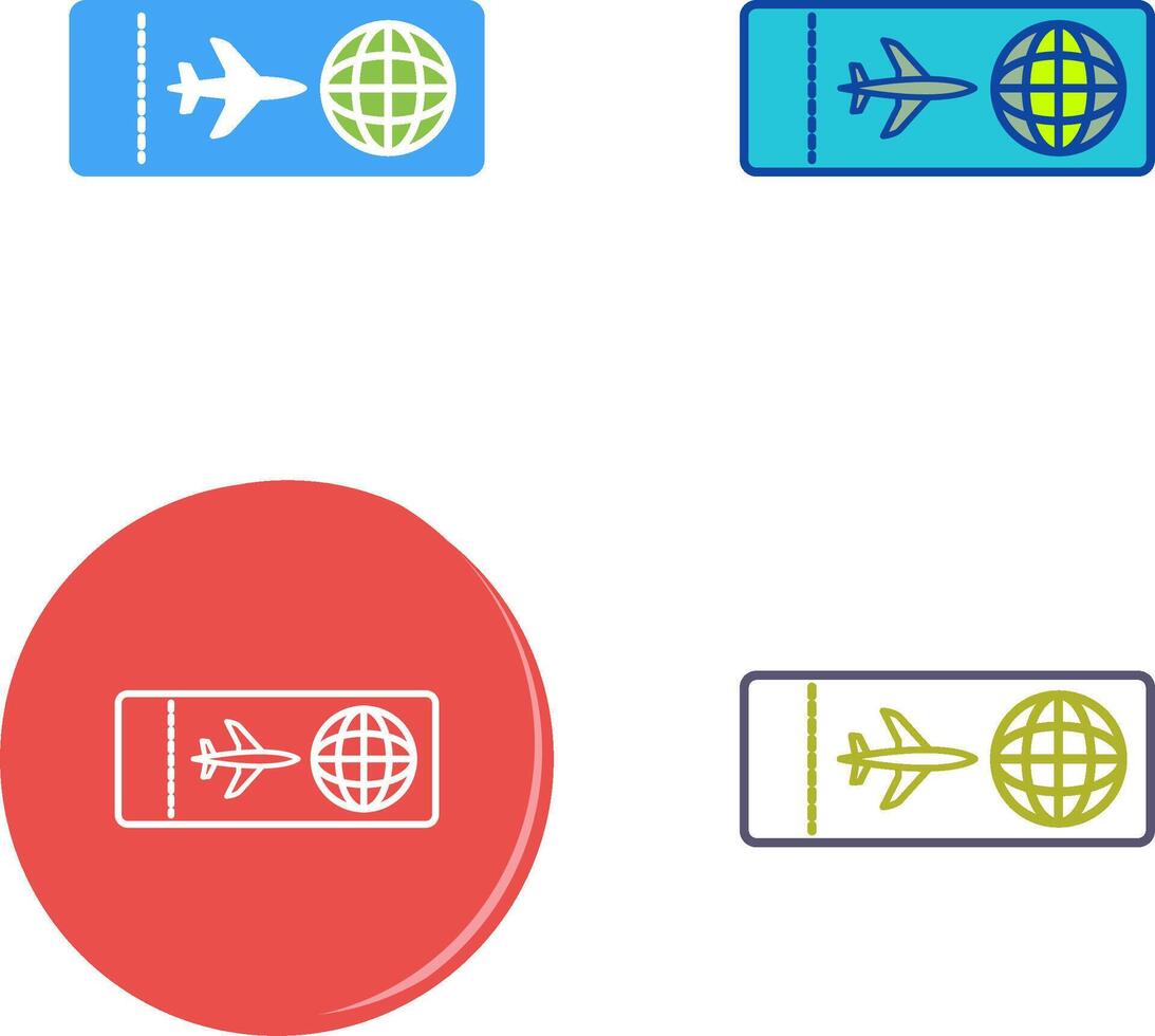 Flugticket-Icon-Design vektor