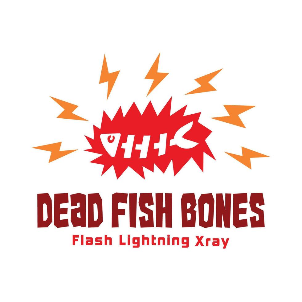 stock illustration av död- fisk ben blixt blixt- röntgenstråle . vektor