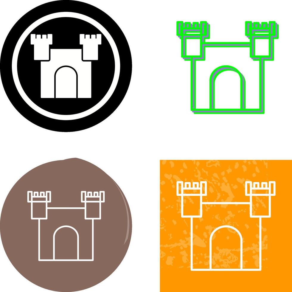 unik slott ikon design vektor