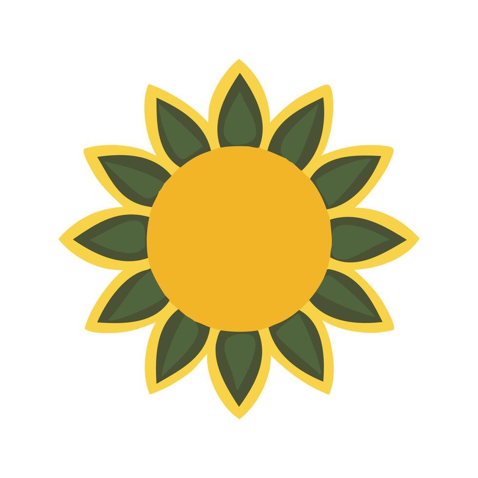 solros platt ikon isolerat på vit bakgrund för din webb och mobil app design vektor