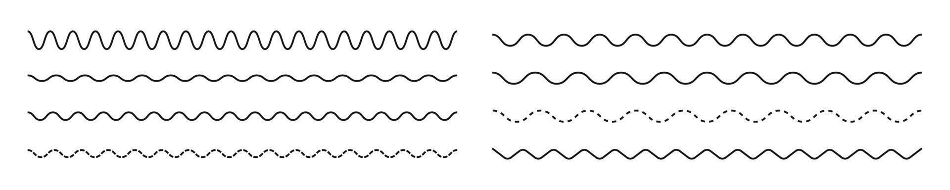 Welle Linien Satz. wellig Linie Sammlung. vektor