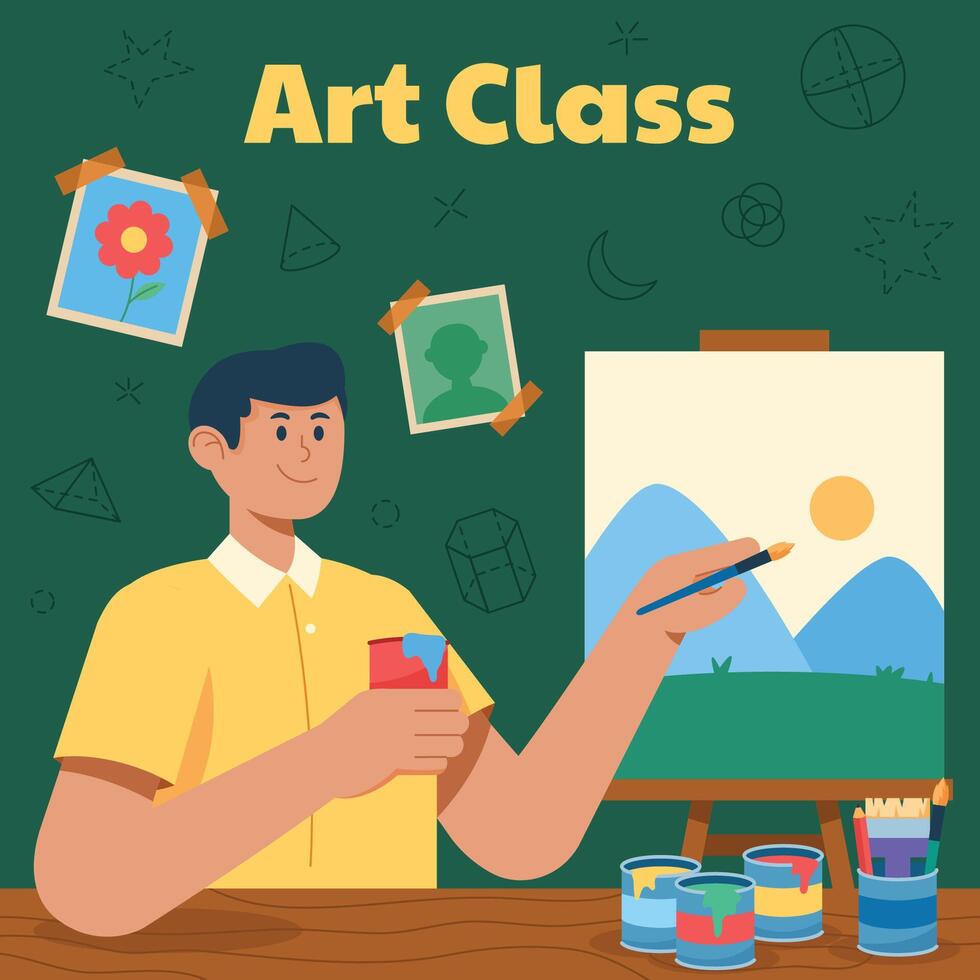 Lernen Gemälde und fein Kunst vektor