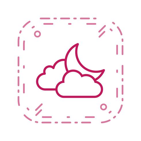 Cloud and Moon Vector Icon