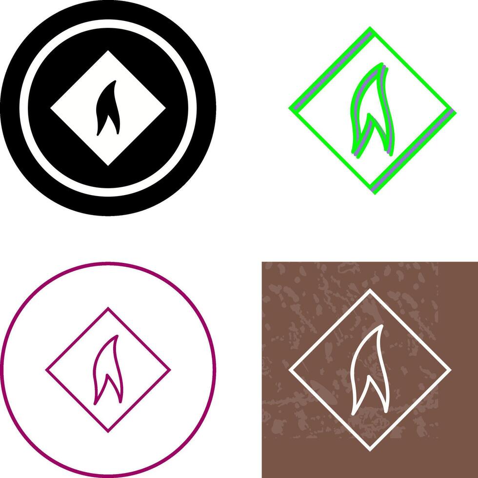brennbar Material Symbol Design vektor